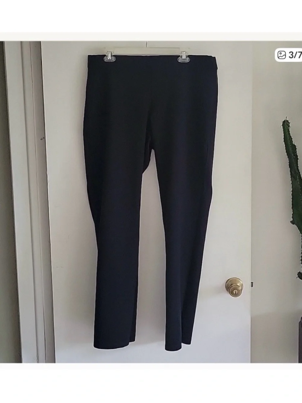 Eileen Fisher Straight Leg Classic Pant Black Large